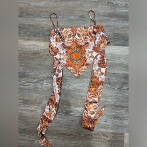Satin bandana top size small